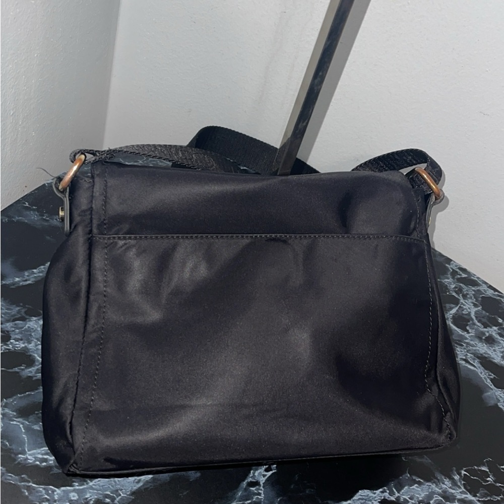 CALVIN KLEIN Handbag Black Nylon Crossbody Calvin Klein Print on Strap AUTHENTIC - Picture 9 of 16